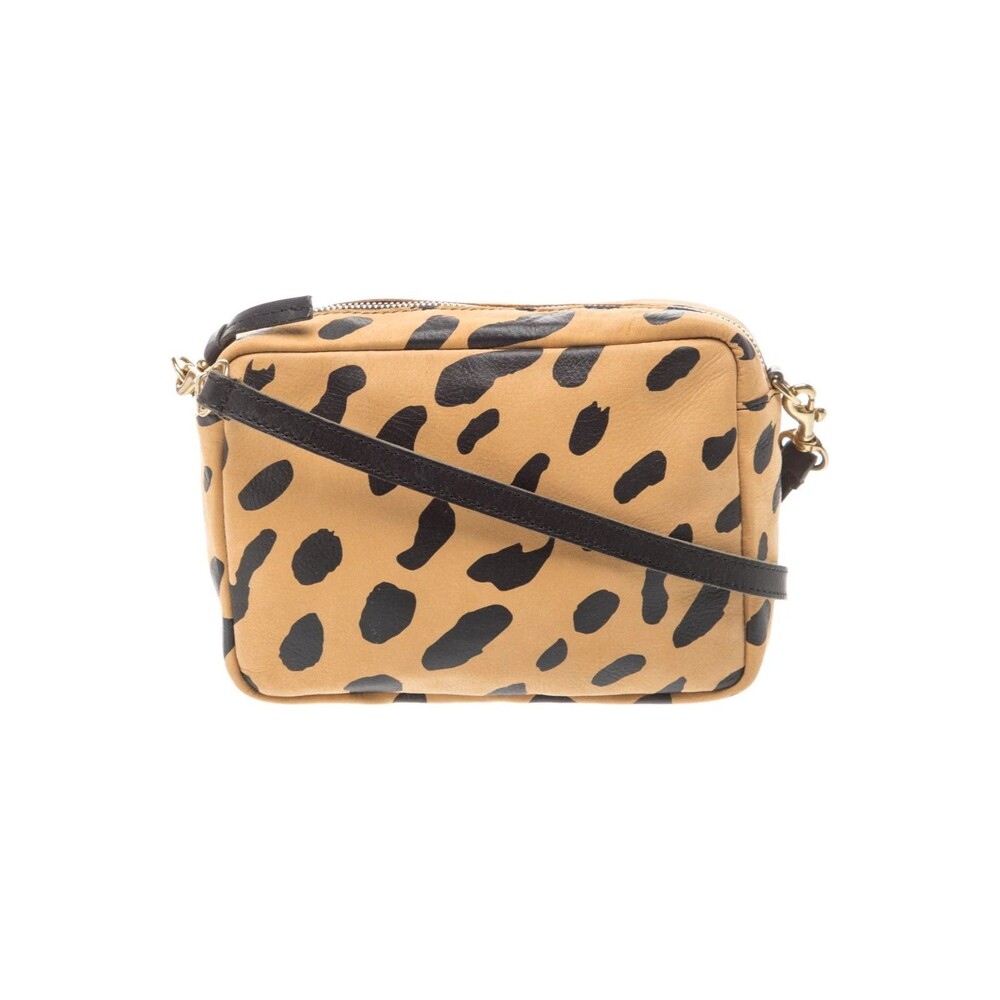 Clare V. Midi Sac Leopard Spot Print Leather Camera Crossbody Pablo Cat Purse